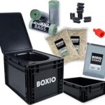 BOXIO Toilet WC portatil Camping, WC Inodoro portatil Completo, sin químicos, Formato Compacto: 30 x 40 x 28 cm, ecologico Inodoro seco Camper