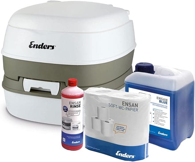 Inodoro QUÍMICO PORTÁTIL para Camping - Inodoro Comfort Starter Set Blue 2,5 litros + Líquido Sanitario
